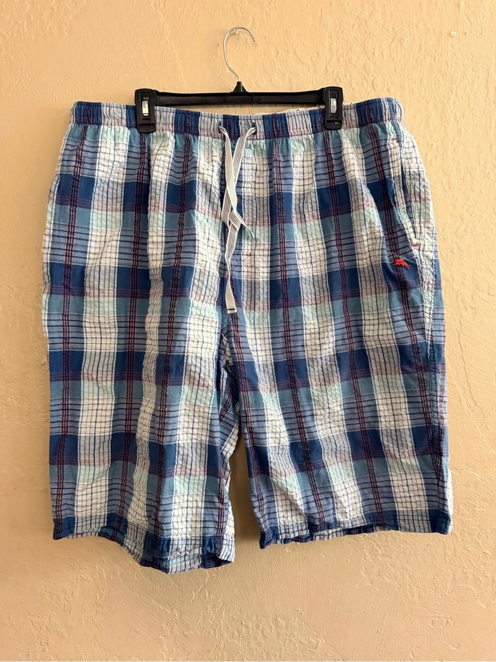 Tommy Bahama Blue, White & Light Blue Plaid Shorts